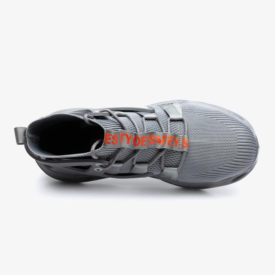 Robust and comfortable safety shoe grey