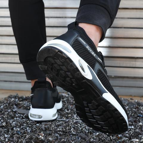 Lightweight white safety shoe / trainer with air bubbles - Men and Women - Ultra-soft shell