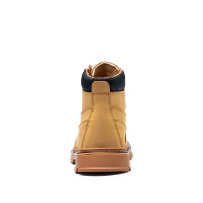 Durable leather safety boots beige