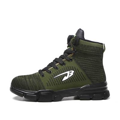 Comfortable and indestructible green safety shoes