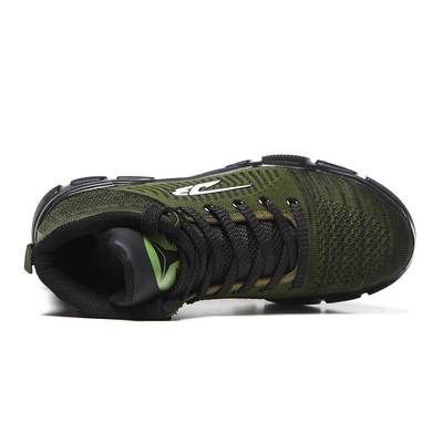 Comfortable and indestructible green safety shoes