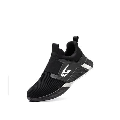 Comfortable and breathable lace-free safety shoe in black