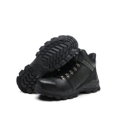 Black leather safety shoes