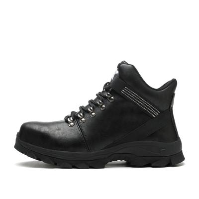 Black leather safety shoes