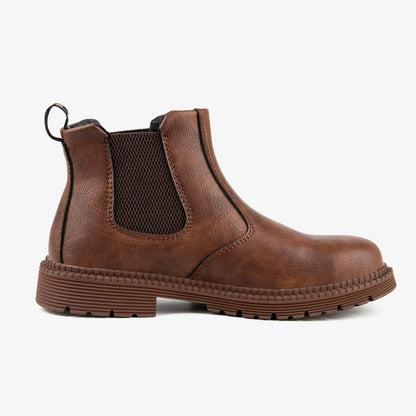Safety leather boots brown comfort