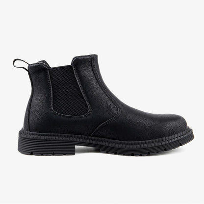 Black comfort leather safety boots