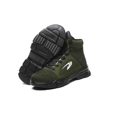 Comfortable and indestructible green safety shoes