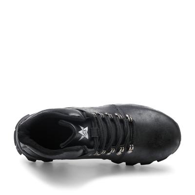Black leather safety shoes