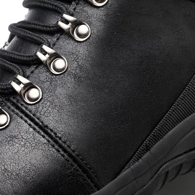 Black leather safety shoes